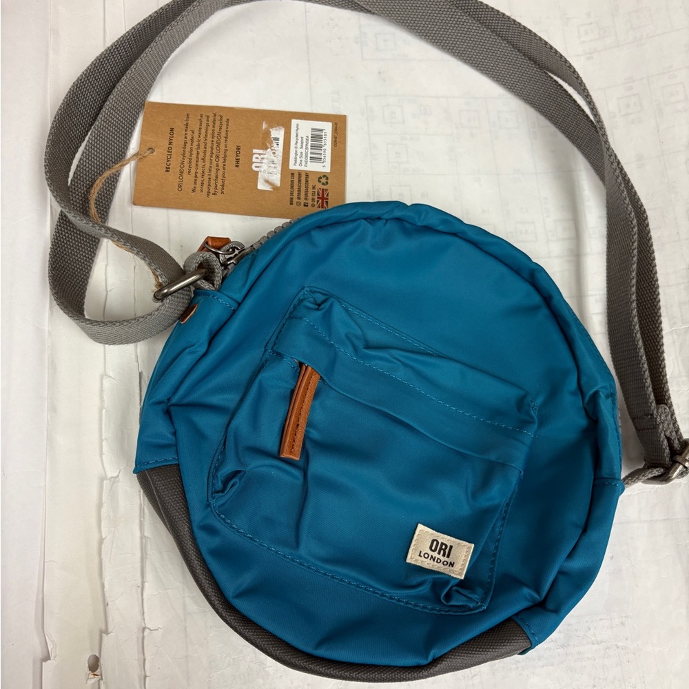 Orion London Teal and Gray Messenger Bag crossbody